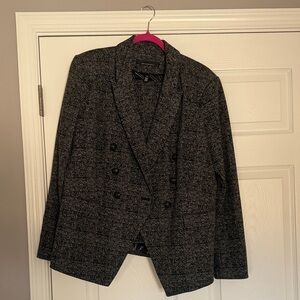 3 Piece Women’s Suit. Double-Breasted Gray Women's Blazer, Pants, Dress